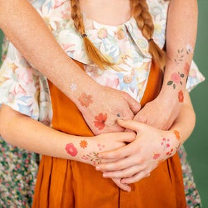 Floral Temporary Tattoos, Kids Flower Tattoos, Hen Party Tattoos, Bridal Shower Tattoos, Bachelorette Party, Kids Birthday Temporary Tattoos
