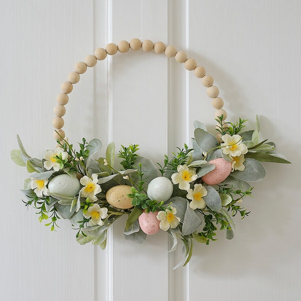 Easter Egg Wreath, Easter Front Door Wreath, Easter Decorations, Easter Home Decor, Spring Door Wreath, Artificial Foliage Floral Wreath