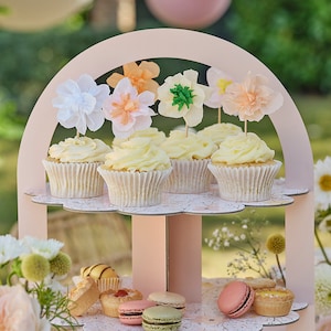 12 toppers per torta floreale, toppers per cupcake con fiori, toppers per cupcake di compleanno, toppers per torta per il tè pomeridiano, forniture per feste floreali, decorazioni per cupcake