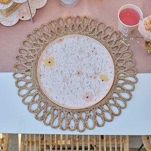 8 piatti di carta floreali rosa, decorazioni floreali per feste, piatti di compleanno, piatti per baby shower, piatti per matrimoni, piatti di Pasqua, piatti per addio al nubilato