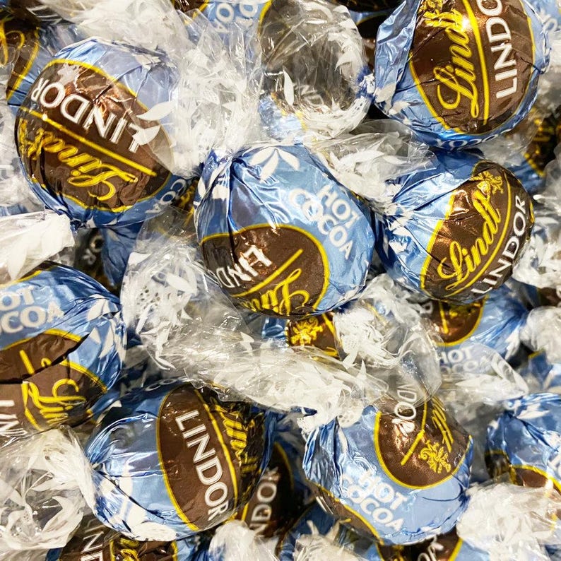 Lindor Wrapper Lindt Hot Cocoa Dark & White Chocolate, Lindt Chocolate Gift, Lindt ...