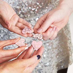 6 Bride Tribe Enamel Pin Badges, Hen Party Badges, Heart Enamel Pins, Bridal Shower Badges, Bachelorette Party Favours, Hen Do Accessories