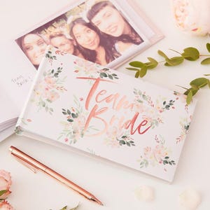 Team Bride Photo Album, Rose Gold Hen Party Photo Book, Bridal Shower Photo Album, Hen Party Gift, Bachelorette Party, Wedding Photo Album