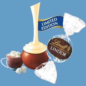 Lindt varm choklad mörk och vit choklad, Lindt chokladpresent, Lindt chokladtryfflar, bröllop, babyshower, födelsedag, möhippapresenter