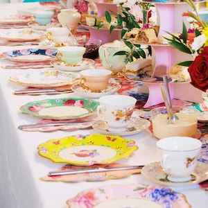 12 Floral Paper Plates, Floral Afternoon Tea Party Plates, Birthday Plates, Baby Shower Plates, Wedding, Engagement, Floral Party Supplies