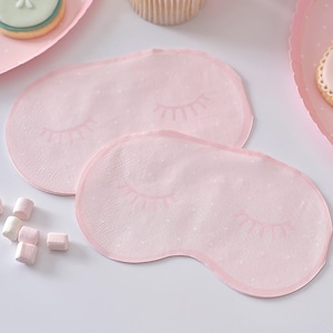 16 tovaglioli rosa per mascherina per dormire, tovaglioli per feste di coccole, articoli per feste spa, tovaglioli per compleanni di bambine, tovaglioli per addii al nubilato, pigiama party per bambine
