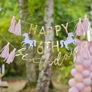 Anpassbare Gold alles Gute zum Geburtstag Banner, Prinzessin Party Dekorationen, Prinzessin Geburtstag Bunting, Prinzessin Party Liefert, Geburtstag Backdrop