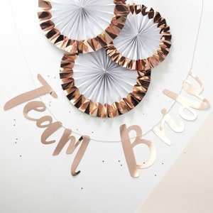 Rose Gold Team Bride Banner, Rose Gold Hen Party Decorations, Bridal Shower Decor, Hen Party Bunting, Bachelorette Party, Hen Do Decorations