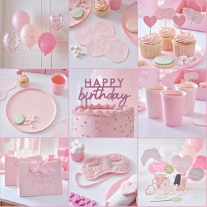 Decorazioni per feste di compleanno per bambine, sacchetti per coccole, decorazioni per torte di compleanno, pigiama party, articoli per feste in spa, accessori per foto di compleanno