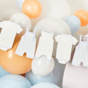2.5m Blue Baby Shower Bunting, Baby Grow Bunting, Boy Baby Shower Decorations, Gender Reveal Decor, Baby Shower Sign Garland, New Baby Party