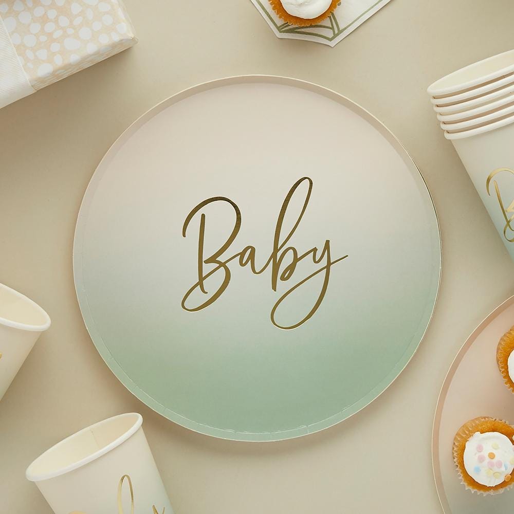 100-teiliges Gender Reveal Partygeschirr-Set – Pappteller, -becher, Servietten & Strohhalme Für 20 Gäste