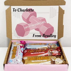 Personalised Protein Box, Protein Bars Gift, Fitness Lovers Gift, Gym Protein Letterbox Gift, Gym Gift for Her, Birthday Gift Box, Gym Lover