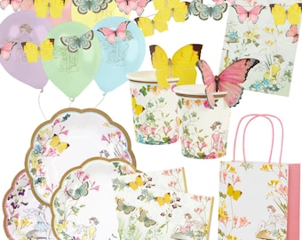 Fairy Party Decorations, Girls Birthday Party Supplies, Fairy Baby Shower Decor, Fairy Party Bags, Fairy Party Tableware, Paper Table Cover