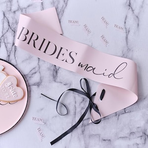 Pink Bridesmaid Sash, Hen Party Sash, Bridal Shower Sash, Bachelorette Party Sash, Hen Party Accessories, Bridal Party Sash, Team Bride Sash