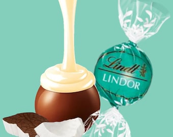 Lindt Coconut Chocolate Truffles, Lindt Chocolate Gifts, Lindt Chocolate Truffles, Wedding Favours, Christmas, Hen Party Favours, Sweet Bags