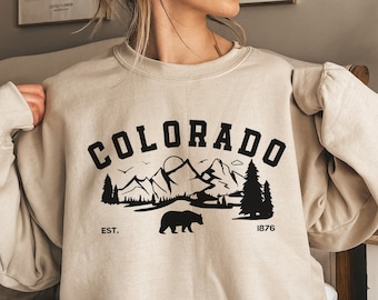 Colorado Sweatshirt, Colorado Crewneck, Colorado Gifts, Vintage Colorado Sweater, Mountain Crew Neck, Hiking Sweatshirt, State Sweater