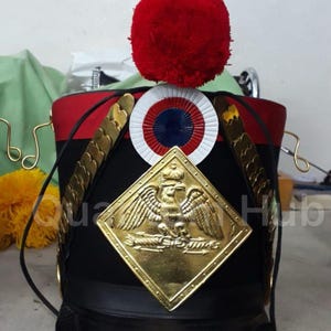 French Napoleonic Shako Helmet with different pompom Color, SHAKO HELMET (Free Shipping)