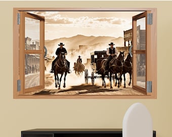 Cowboy Town Väggdekor Dekal Väggmålning Poster Rumsdekor 1206
