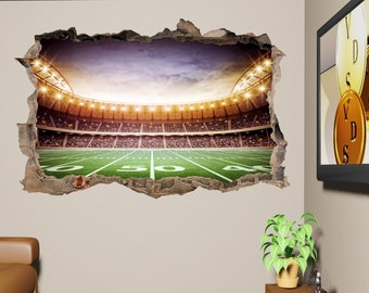 Football américain stade mur autocollant Art affiche décalcomanie enfants chambre bureau pépinière décor 1134