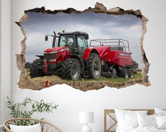 Farming Tools Tractor Field Wall Sticker Decal Mural Poster Decor 413