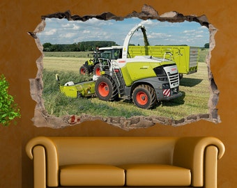 Fields Tractor and Combine Harvester Wall Sticker Decal Mural Poster Decor 146