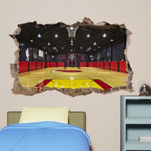Basketball Court Wall Sticker Game Poster Decal Kids Room Office Nursery Decor 1132