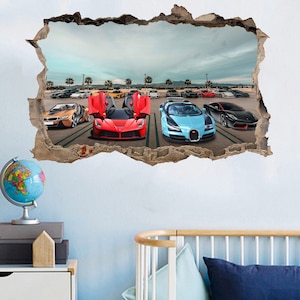 Naklejki ścienne Super Sport Cars Street Racing, plakat ścienny, dekoracja 660