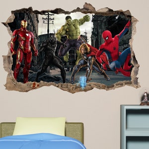 Superheroes Avengers Thor Spiderman Hulk Ironman Wall Sticker Decal Mural Poster Decor 1071