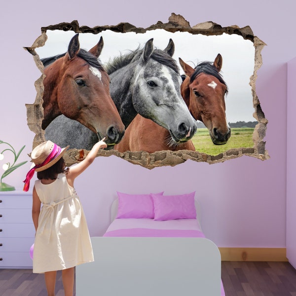 Pferde Wandaufkleber Tiere Wandbild Kunst Poster Aufkleber Kinderzimmer Büro Kinderzimmer Dekor 1144