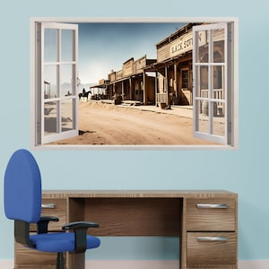Naklejka ścienna Cowboy Town Western Decal Mural Poster Room Decor 1207