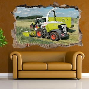 Fields Tractor and Combine Harvester Wall Sticker Decal Mural Poster Decor 146