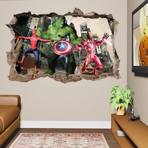 Superheroes Avengers Ironman Spiderman Hulk Wall Sticker Decal Mural Poster Decor 1029