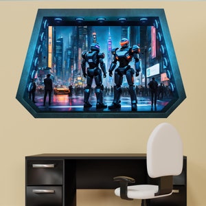 Robot Police Force Wall Sticker Decal Mural Poster Bedroom Nursery  Home Decor 1233