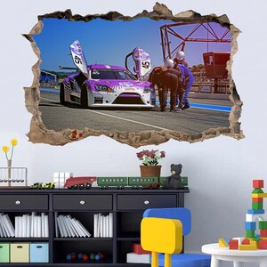 Naklejki ścienne Touring Car Racing PitStop, plakat ścienny, dekoracja 666