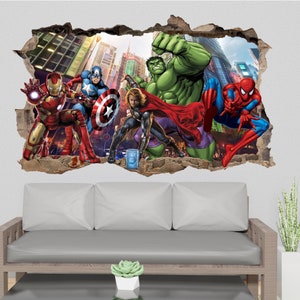 Superhelden Avengers Muursticker Thor Spiderman Hulk Ironman Decal Muurschildering Poster Decor 1106 afbeelding 3