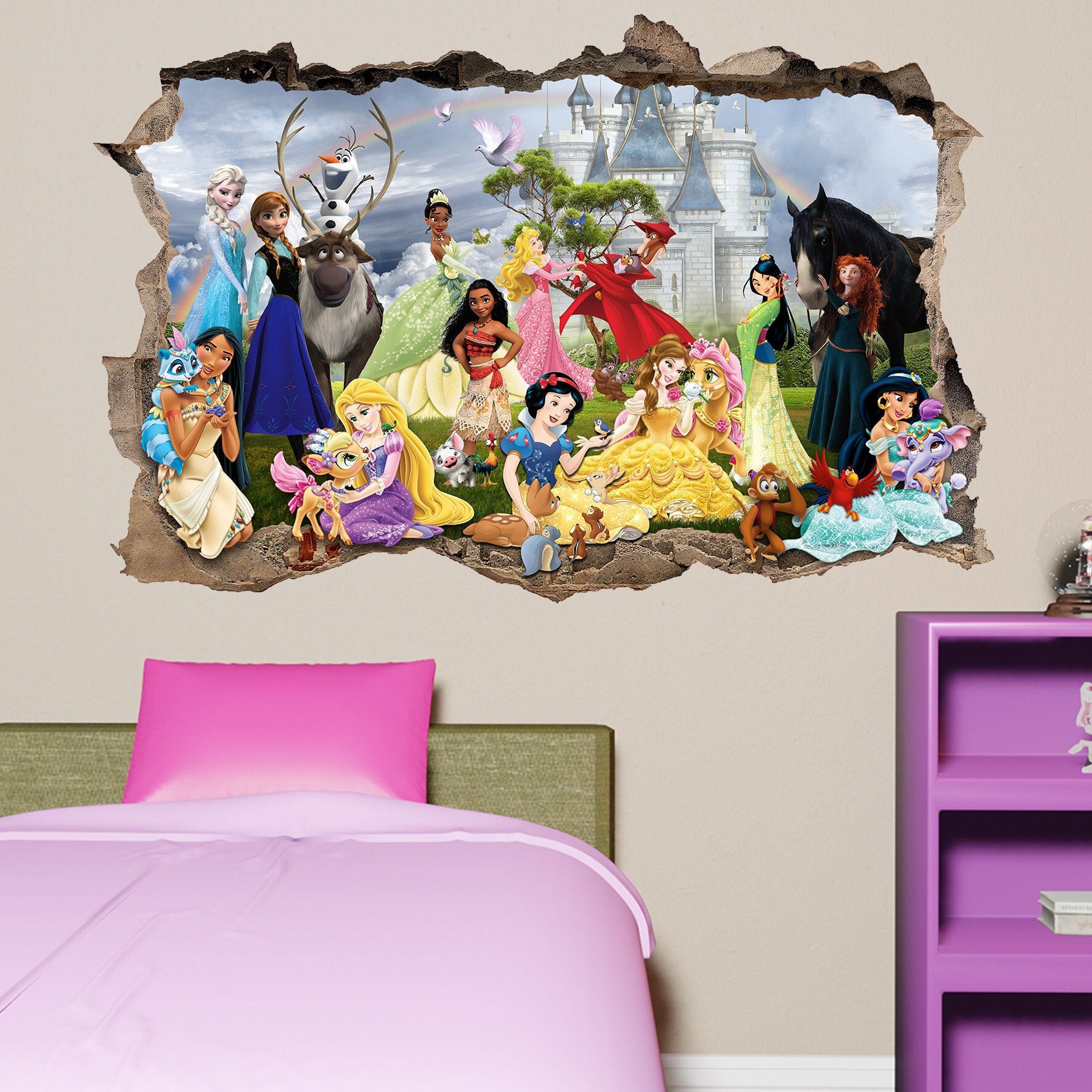 Disney Frozen Movie Wall Calcomanías Olaf ELSA Anna Nueva 36 pegatinas para  dormitorio decoración de habitación