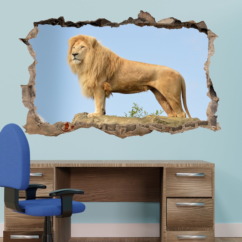 Lion Wall Sticker Wildlife Africa Mural Art Poster Decal Kids Room ...