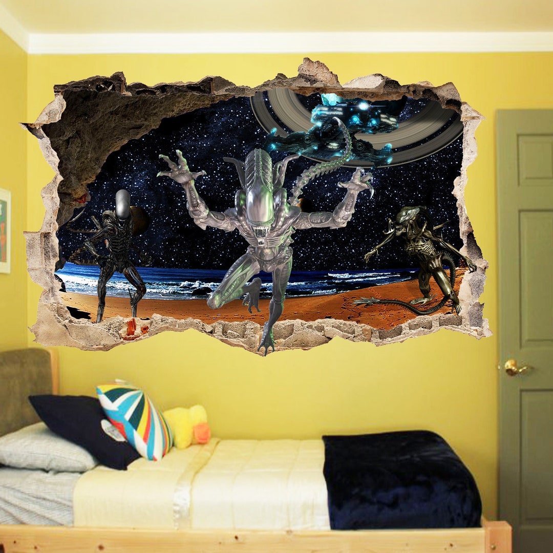 Planet Extraterritorial Invasion Aliens Wall Art Sticker Decal Mural ...