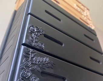 Modern Black Dip Tall Dresser Anthropologie Inspired - Etsy
