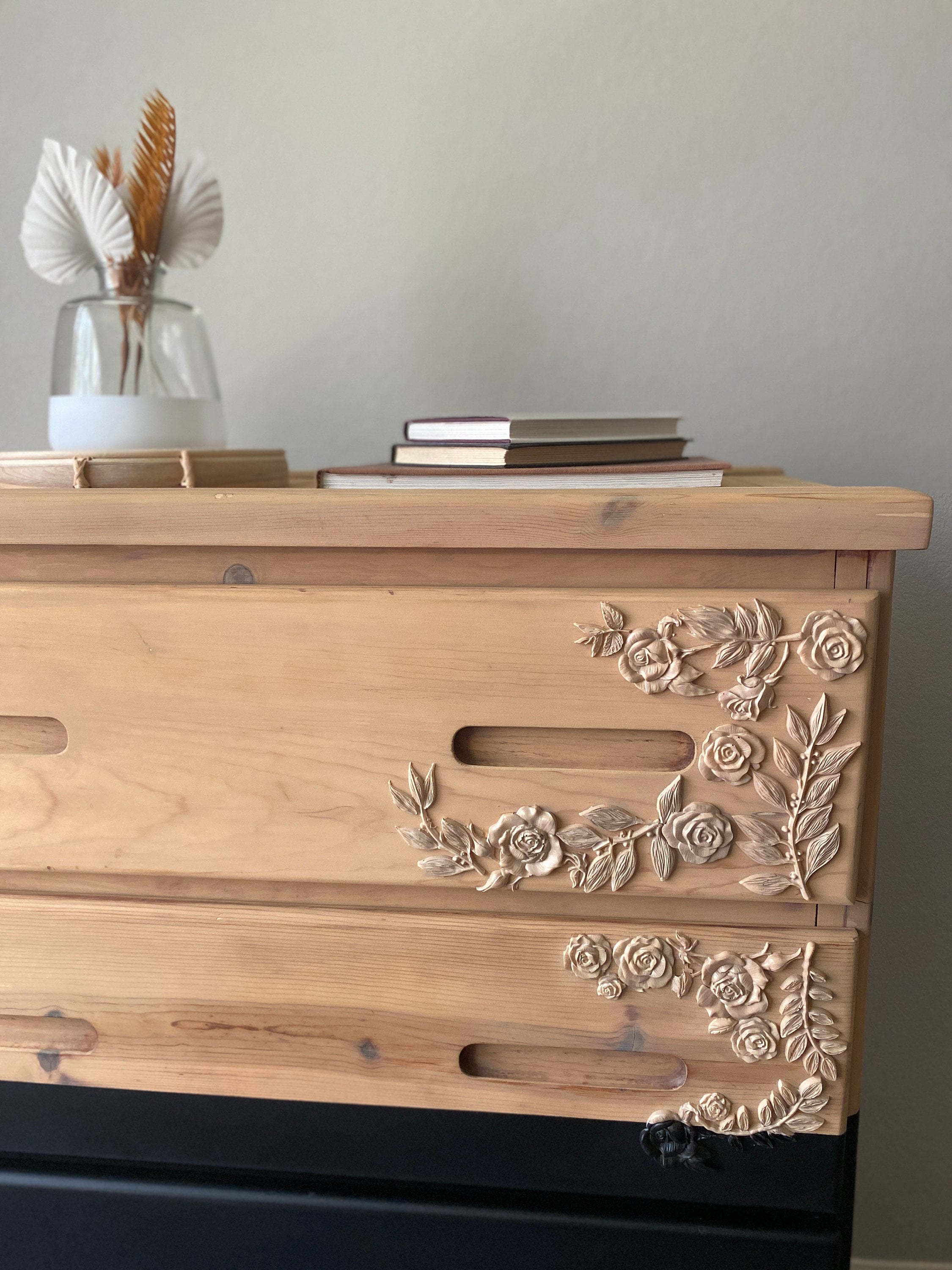 Modern Black Dip Tall Dresser Anthropologie Inspired - Etsy