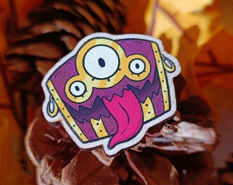 Cheeky Mimic DnD Wooden Pin Badge