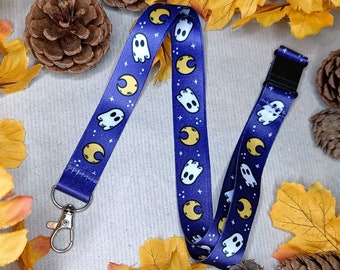 Spooky Ghost Lanyard - with safety break away clip