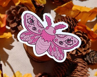 Pink Moth Gothic Vinyl Sticker