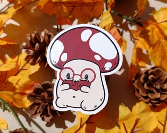 Reading Mushroom Vinyl Sticker