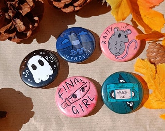 Spooky Design Button Badges 38mm