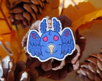 Lil' Mothman Wooden Pin Badge