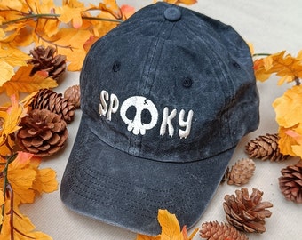 Spooky Skull Embroidered Cap