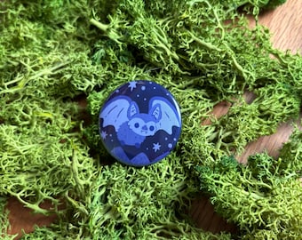 Bat at Night Button Badge 38mm