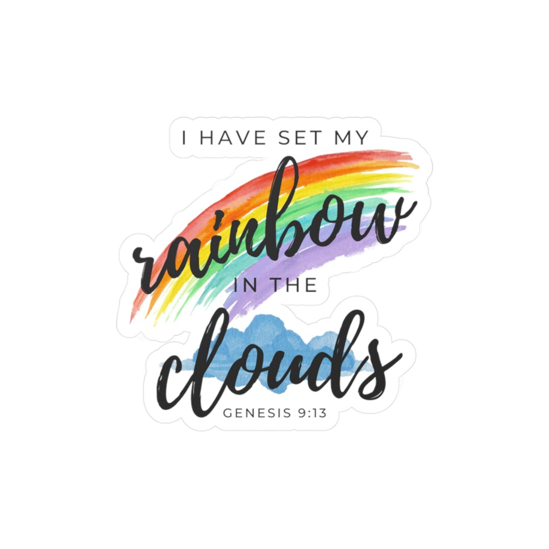 Genesis 9:13 Rainbow Bible Verse, God's Promise Sticker, Christian