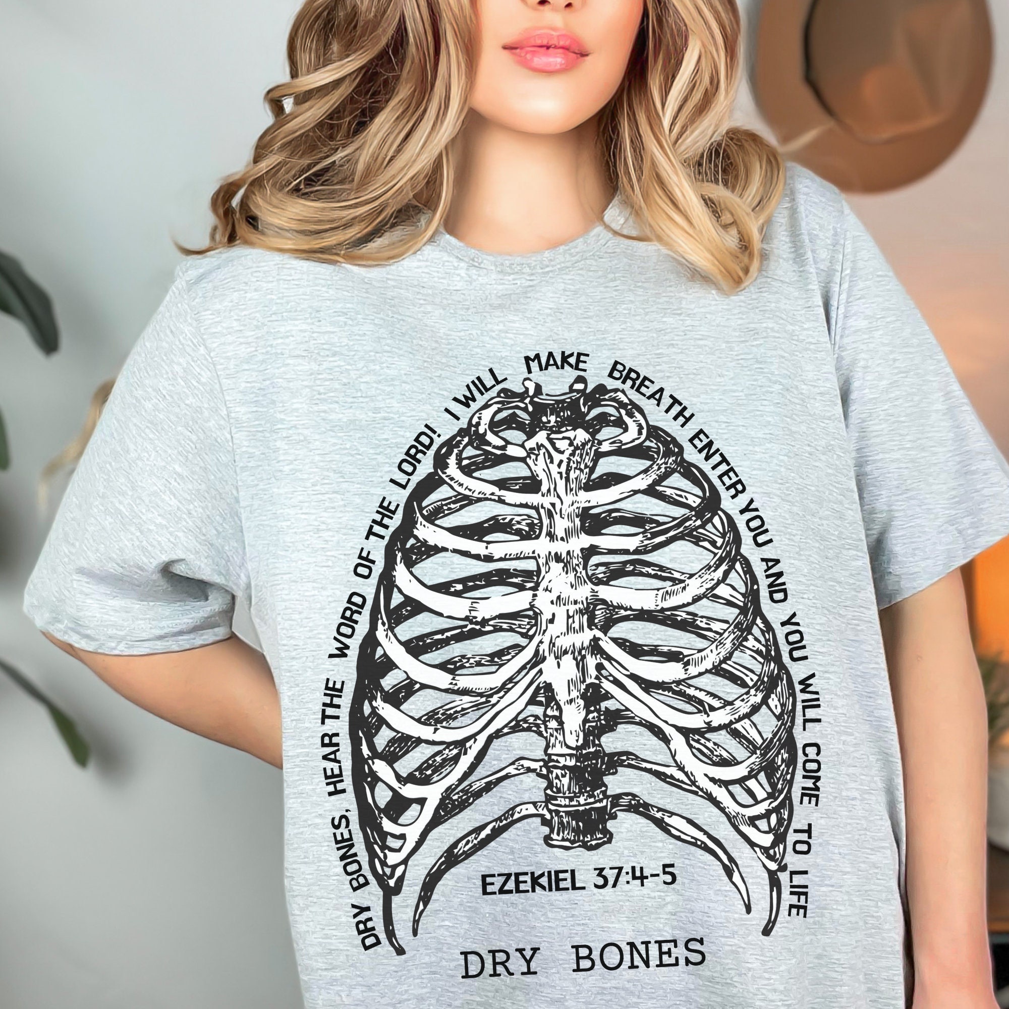 Ezekiel 37:4-5 Dry Bones Bible Verse T-shirt, Dry Bones Come to 